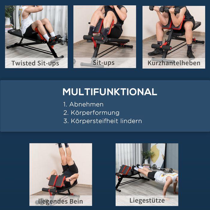 Immagine prodotto Swisshandel24 Panca pesi Panca fitness Panca inclinata Allenatore addominale multifunzione Acciaio regolabile