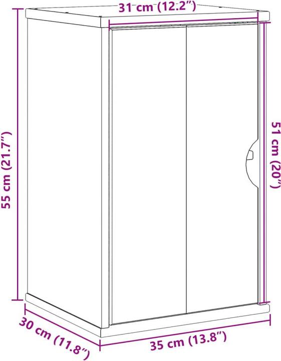 Image du produit VidaXL Armoire murale de salle de bains OTTA (35 x 30 x 55 cm)