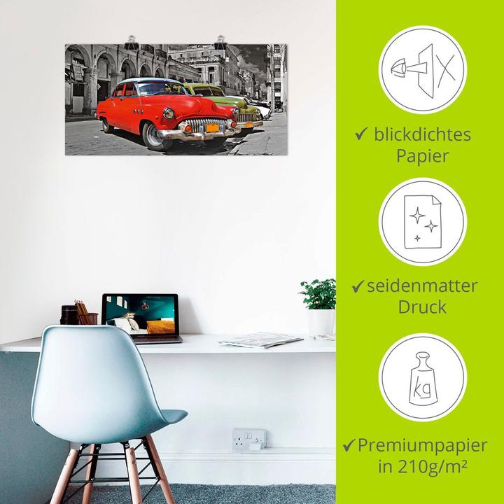 Produktbild Artland Ansicht von bunten Havanna Autos S9EX (100 x 50 cm)