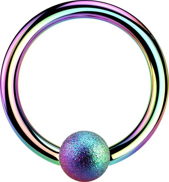 Actual product image Star Piercing Micro Ball Closure Ring coloured speckled (Surgical steel 316L)