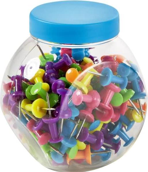 Actual product image Magni Pinboard pins neon colours 150 pcs, mixed colours