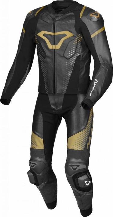 Produktbild Macna TRONNIQ Lederkombi 2-teilig schwarz-gold 58 (Herren, 58)