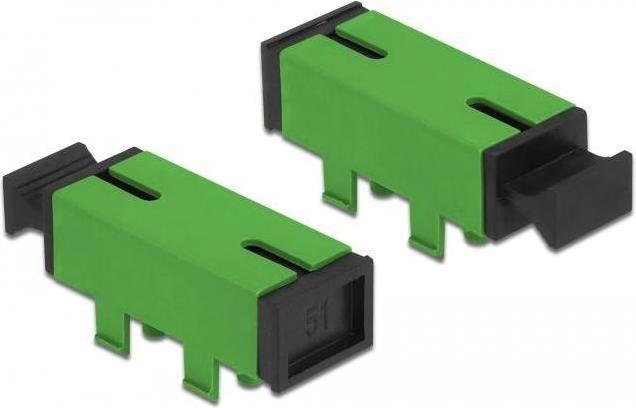 Immagine prodotto Delock Accoppiamento fibra ottica per PCB presa SC simplex a presa SC simplex monomodo verde (Accoppiamento di rete)