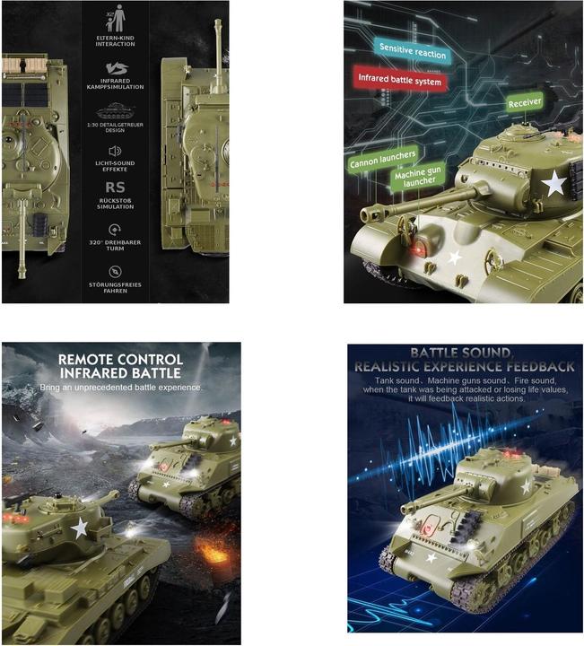 Actual product image Es-toys Heng Long RC Tank Battle Set of 2 1:30