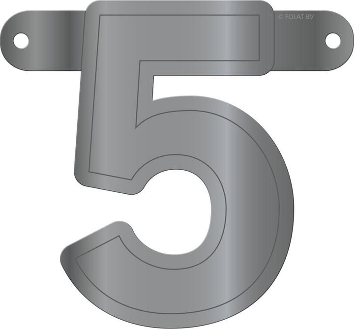 Immagine prodotto Folat Striscione con 5 lettere argento metallizzato
