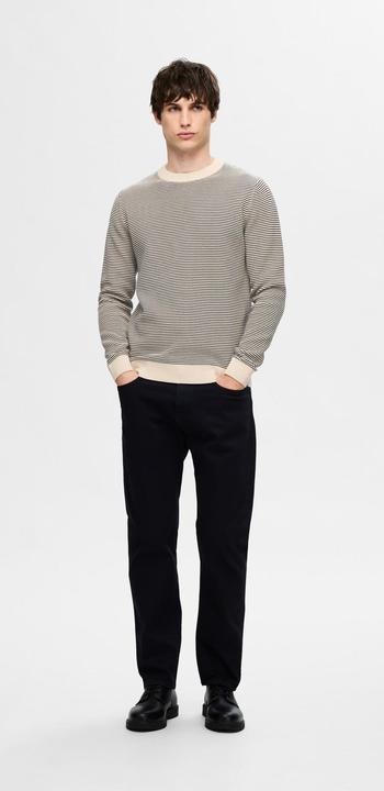 Actual product image Selected Homme Striped round neck knitted jumper (XXL)