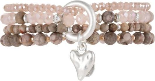 Andreani Armband aus echtem Jaspis mit Herzanhänger von (19 cm)