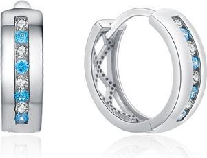 Moiss Silver round earrings with colored zircons E0000412