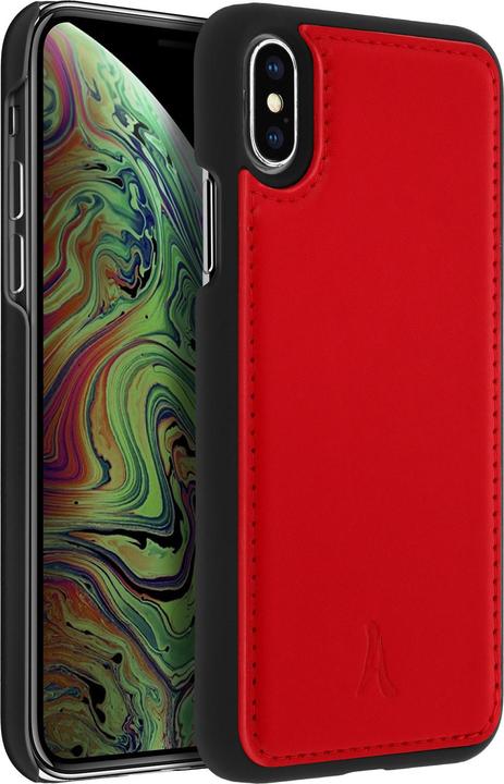 Produktbild Akashi Schutzhülle aus Echtleder stoss- kratzfest für Apple iPhone X / XS – Rot (Apple iPhone XS)