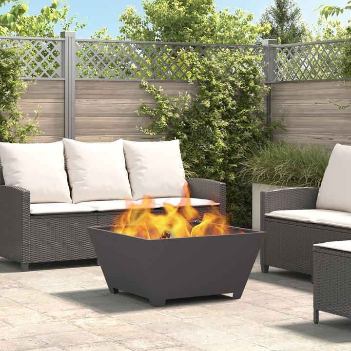 Produktbild VidaXL Feuerstelle Quadrat Schwarz 80x80x40 cm Stahl (80 cm)