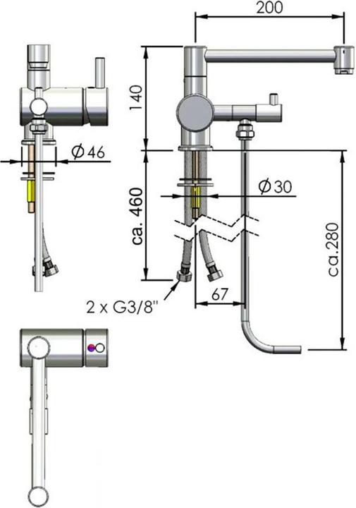 Produktbild Ich-zapfe Wasserarmatur - Einhebel-Mischbatterie „Echtermann“ für 1 Becken Niederdruck