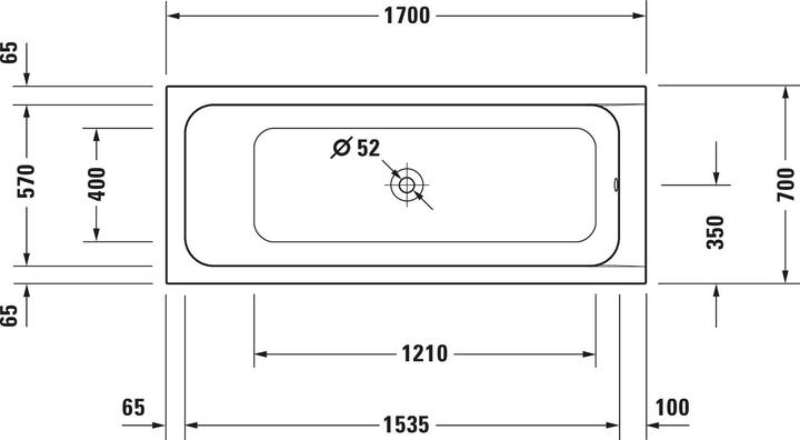 Produktbild Duravit Rechteck-Whirlwanne D-CODE 110 l 1700x700 we 1 RS Jet Project (110 l, 170 cm, 70 cm)