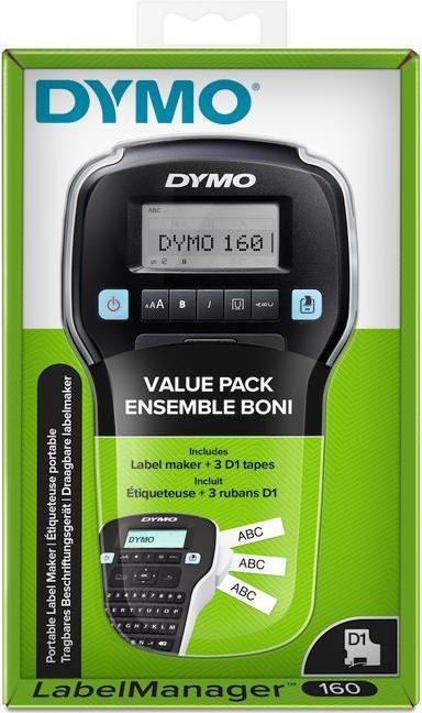 Dymo LabelManager 160 Value Pack con 3 nastri D1 da 12 mm Azerty
