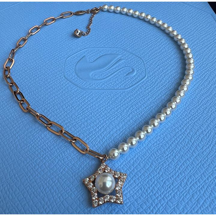 Produktbild Swarovski Stella Stern Kristallperlen Halskette Rosé (Swarovski Metall, 38 - 43 cm)