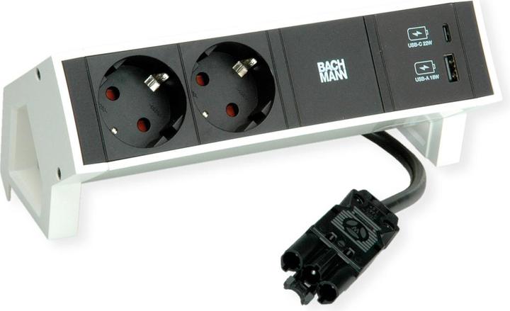 Produktbild Bachmann DESK2 2xCEE7/3 1xUSB A&C 22W (2 x, CEE 7/3, 0.20 m)