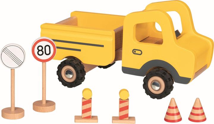 Actual product image Goki Construction site vehicle with traffic signs