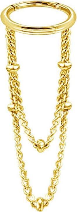 Star Piercing Micro Segmentring klappbar vergoldet Anhänger zwei Ketten Ringe (ohne Messing, Chirurgenstahl 316L)