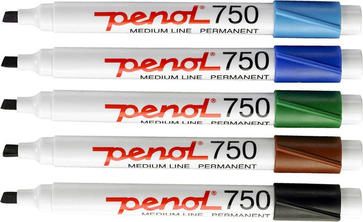 Actual product image Penol 750 Permanent Marker Chisel, Purple (e) (Multicoloured, 5 mm, 10 x)