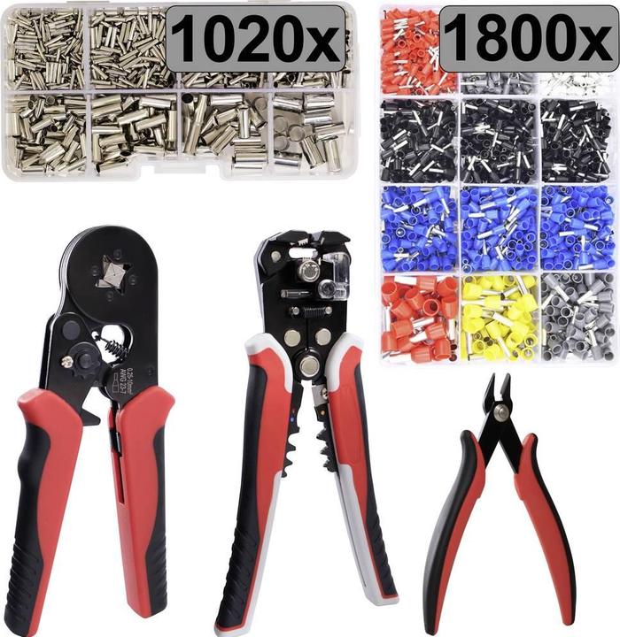 Actual product image Tru Components Wiring set3 Wire end ferrules Heat shrink tubing Pliers