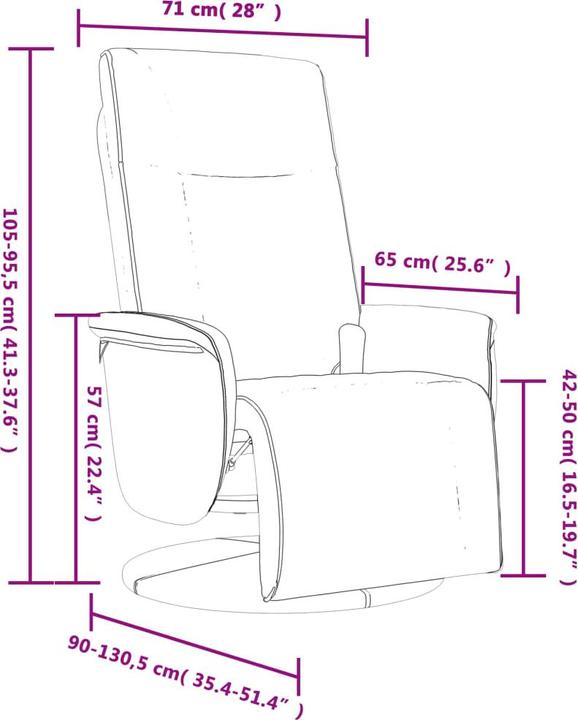 Produktbild VidaXL Massagesessel mit Fussteil Braun Kunstleder,Farbe