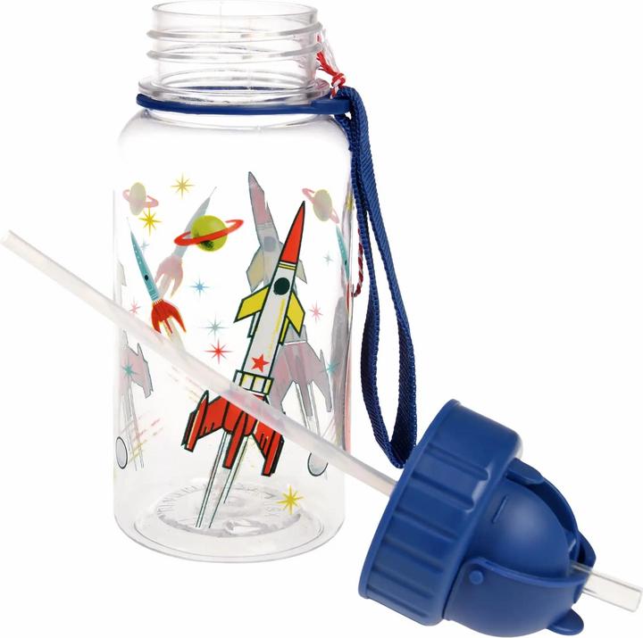 Actual product image Rex London Children's Water Bottle with straw 500 ML - Space Age clear (0.50 l)