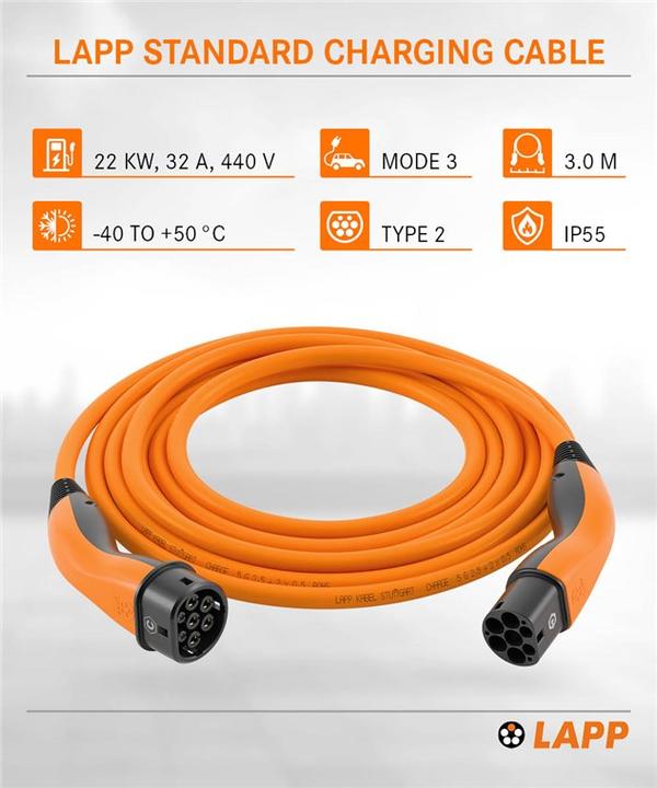 Produktbild Lapp Mobility Ladekabel (Typ 2, 22 kW, 32 A, 3 m)