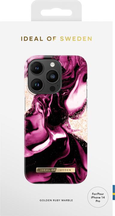 Produktbild iDeal Of Sweden Designer-Cover Golden Ruby Marble (Apple iPhone 14 Pro)