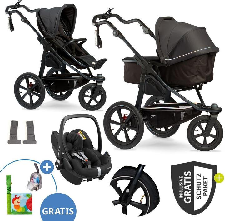 Produktbild TFK Kinderwagen 3 in 1 3in1 Kombi-Kinderwagen-Set Pro mit Luftreifen