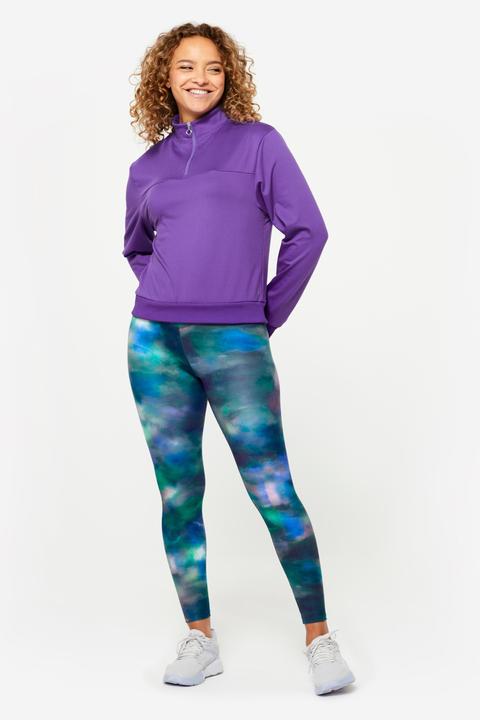 Produktbild Domyos Sweatshirt Damen Langarm Reissverschlusskragen - violett (L)