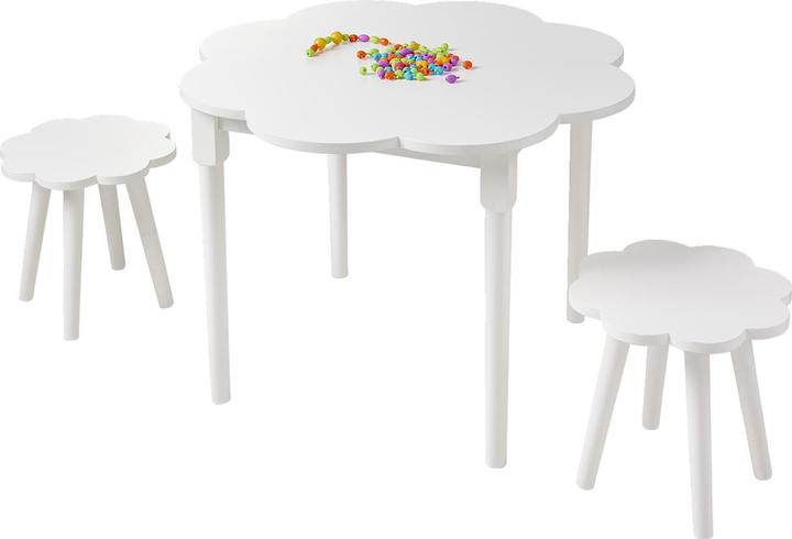 Vertbaudet Children's room set: play table & 2 stools, flower shape (Child seating group)