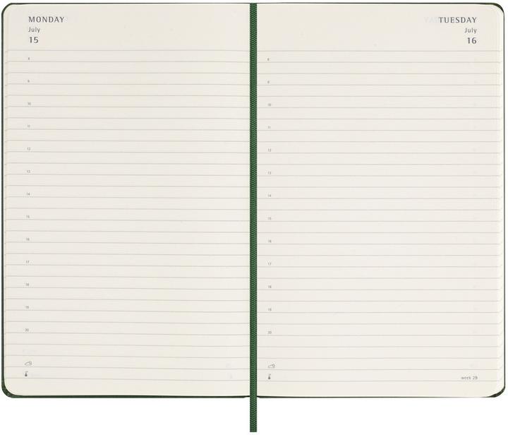 Actual product image Moleskine 12 Month Daily Calendar 2024, Large/A5, Myrtle Green (A5, Hardcover, English)