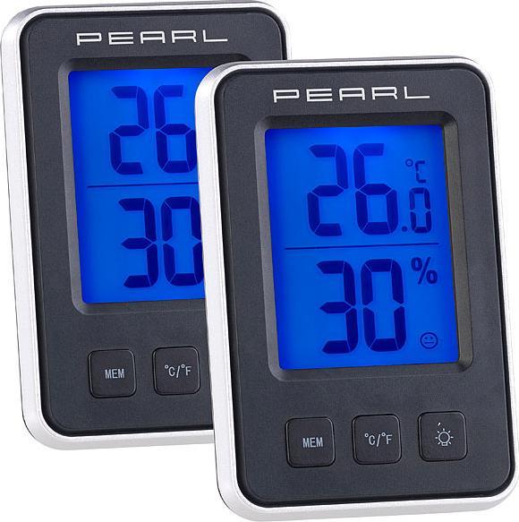 Image du produit Pearl Jeu de 3 thermomètres/hygromètres numériques