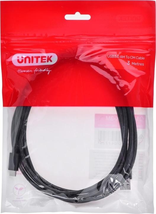 Produktbild Unitek USB USB-A - USB-C cable 3 m black (C14103BK-3M) (3 m, USB 3.0)