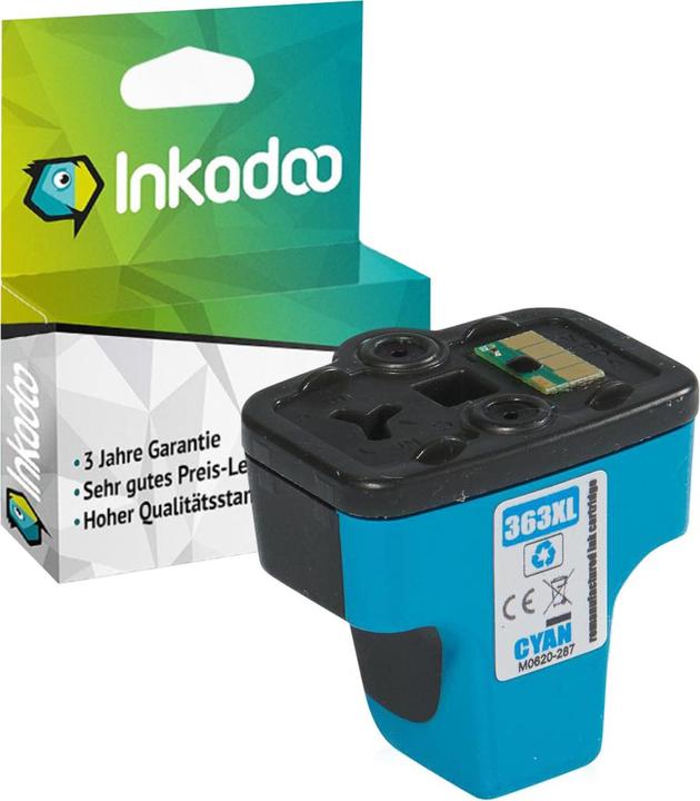 Image du produit Inkadoo Cartouches d'impression compatibles avec HP C8771EE / 363 XL cartouche d'encre, cyan Cyan (C)