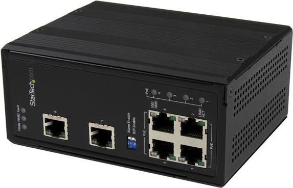 Image du produit StarTech Commutateur Gigabit Ethernet industriel non administré 6 ports avec 4 ports PoE+ - Régulation de la (6 ports)
