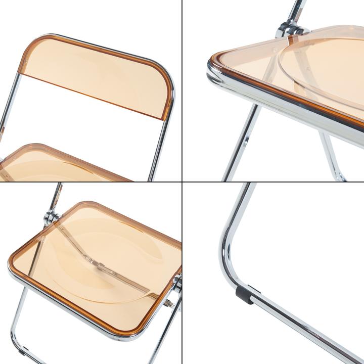 Produktbild En.Casa Klappstuhl Pornainen 4er Set Orange, transparent