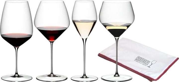 Produktbild Riedel Veloce Verkostungsset Gläserset + Poliertuch (82.90 cl, 4 Gläser, Weingläser Set)