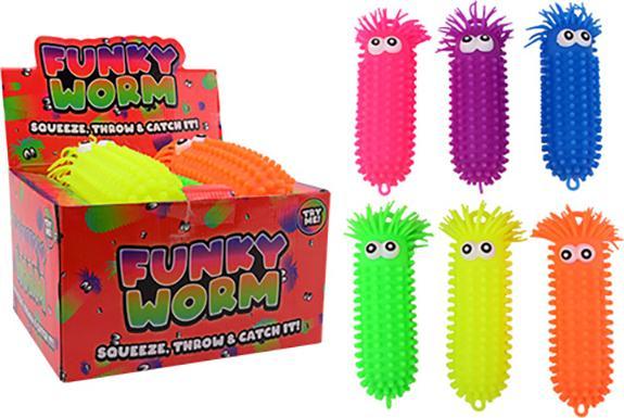 Actual product image Johntoy Fluffy worm big with eyes