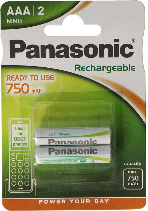 Actual product image Panasonic Rechargeable DECT (2 pcs., AAA, 750 mAh)