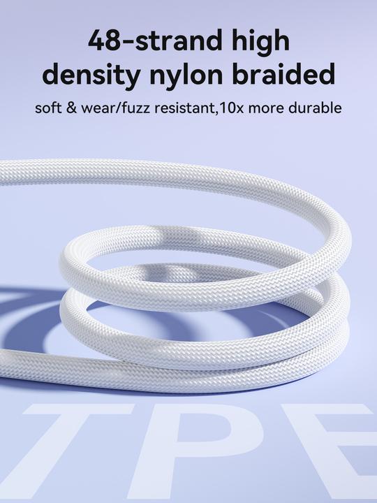 Actual product image Joyroom S-A42 Crystal Clear Series Fast Charging Data Cable Type-C to Type-C 60W 1.2m White (1.20 m)