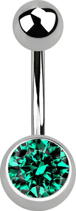 Produktbild Star Piercing Banane silber mit Kugel und Kugel Kristall türkis (ohne Messing, Titan G23)