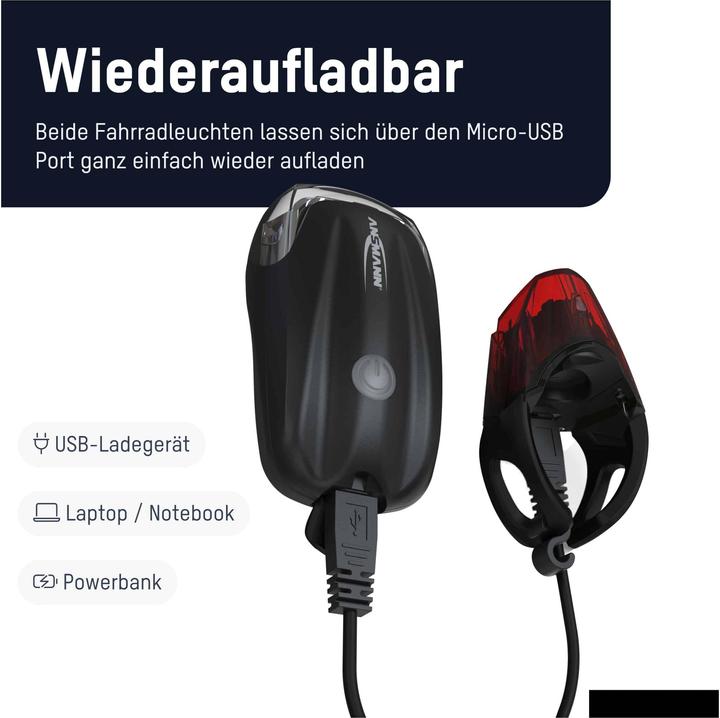 Image du produit Ansmann Kit déclairage de vélo (170 lm, 170 lm)