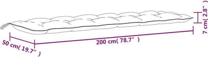 Actual product image VidaXL Garden bench cushion O x ford fabric (200 x 50 x 7 cm)