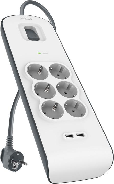 Actual product image Belkin Steckdosenleiste 6-fach + 2xUSB-A, 2m Kabel BSV604vf2M-V2 (6 x, USB, 2 m)