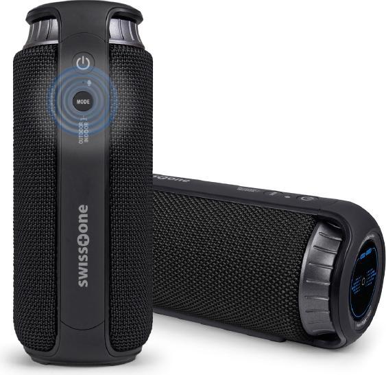 Actual product image swisstone BX 500 black Bluetooth speaker X-Bass Status LED Splash-proof according to IPX4 Hands-free... (8 h, Rechargeable battery operated)