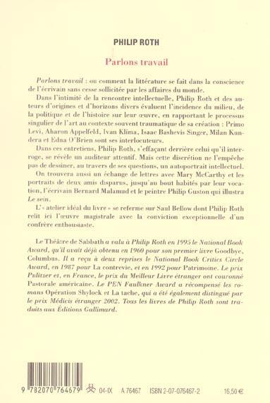 Actual product image Parlons travail (French, Roth Philip, 2004)