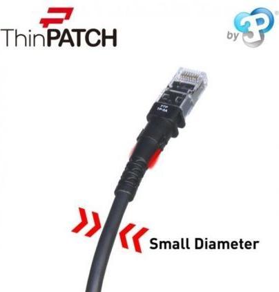 Actual product image PatchSee Patch cable ThinPATCH Cat 6A, U/FTP, 9.7 m, black, 1 piece (U/FTP, CAT6a, 9.70 m)