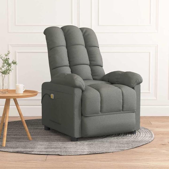 Image du produit VidaXL Fauteuil de massage Fauteuil de télévision Fauteuil de relaxation Tissu gris foncé