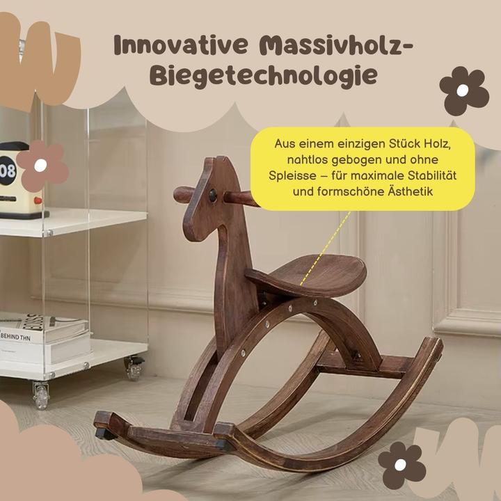 Image du produit Hermex Cheval à bascule Cheval en bois Jouet pour enfants Cheval en bois