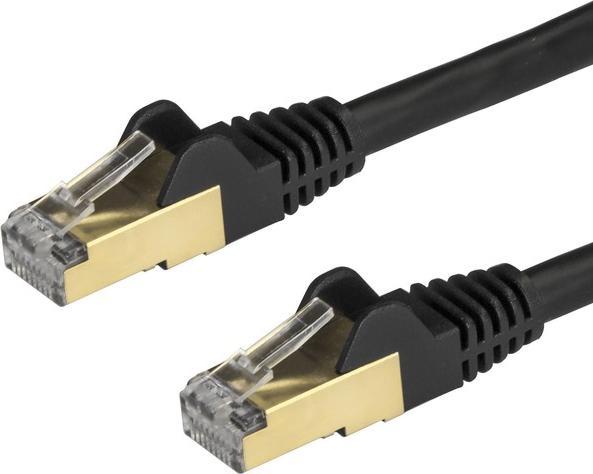 Immagine prodotto StarTech Cavo patch Cat6a 0.5m nero (STP, CAT6a, 0.50 m)